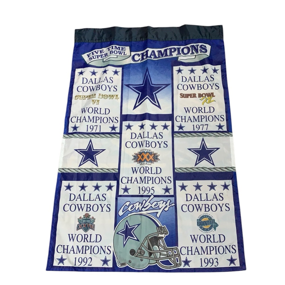 DALLAS COWBOYS COMMERMORATIVE FLAG BANNER 5 TIMES SUPER BOWL CHAMPION